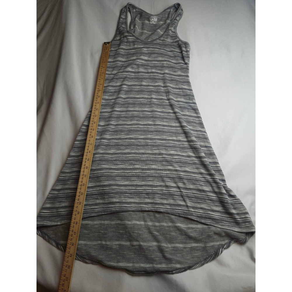 Converse Womens One Star Grey Space Dye Striped Racerback High Low Tank Dress XS - Picture 2 of 6
